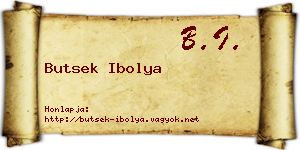 Butsek Ibolya névjegykártya